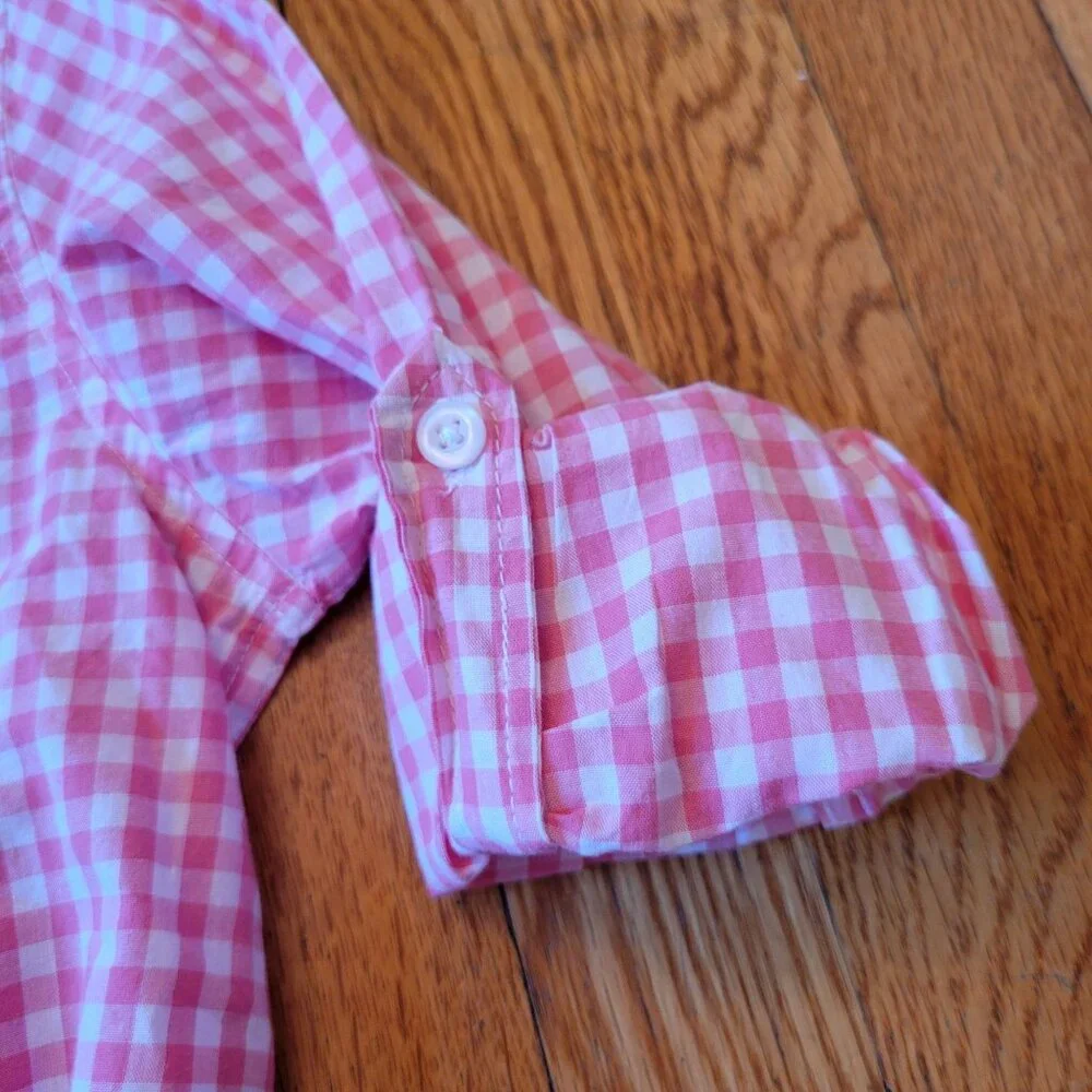 Childrens‎ Place Boys Pink Gingham Shirt White Shorts Belt Set 10 12 - Picture 9 of 10